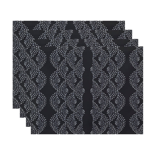 Simply Daisy Dotted DÃƒÂ©cor 18 x 14 Inch Black Stripe Print Placemat (Set of 4)