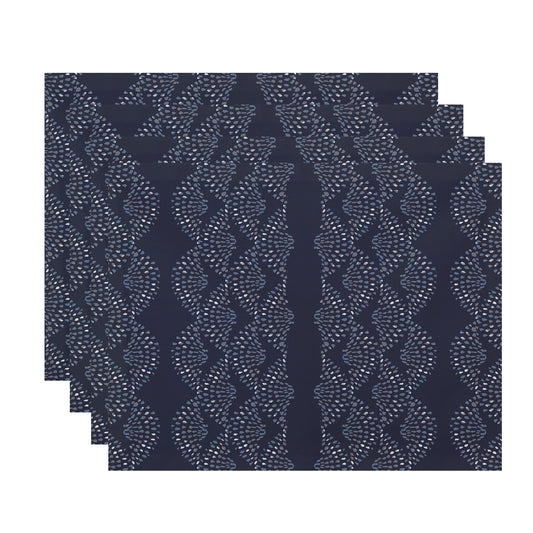 Simply Daisy Dotted DÃƒÂ©cor 18 x 14 Inch Blue Stripe Print Placemat (Set of 4)