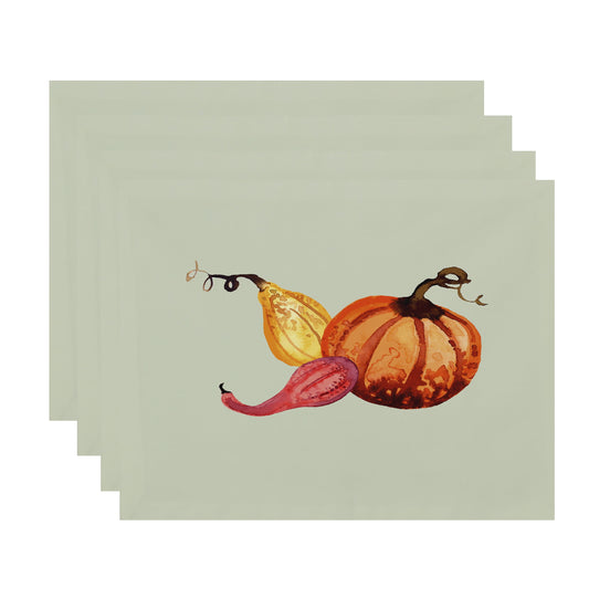 Simply Daisy Gourd Pile 18 x 14 Inch Light green Fall Print Placemat (Set of 4)