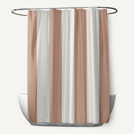 Simply Daisy Graduated Stripe Mauve 70" w x 73" h Shower Curtain