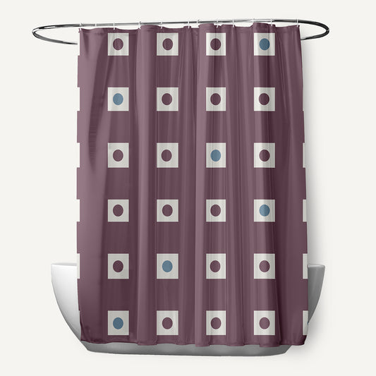 Simply Daisy Li'l Boxes Dusty Purple 70" w x 73" h Shower Curtain