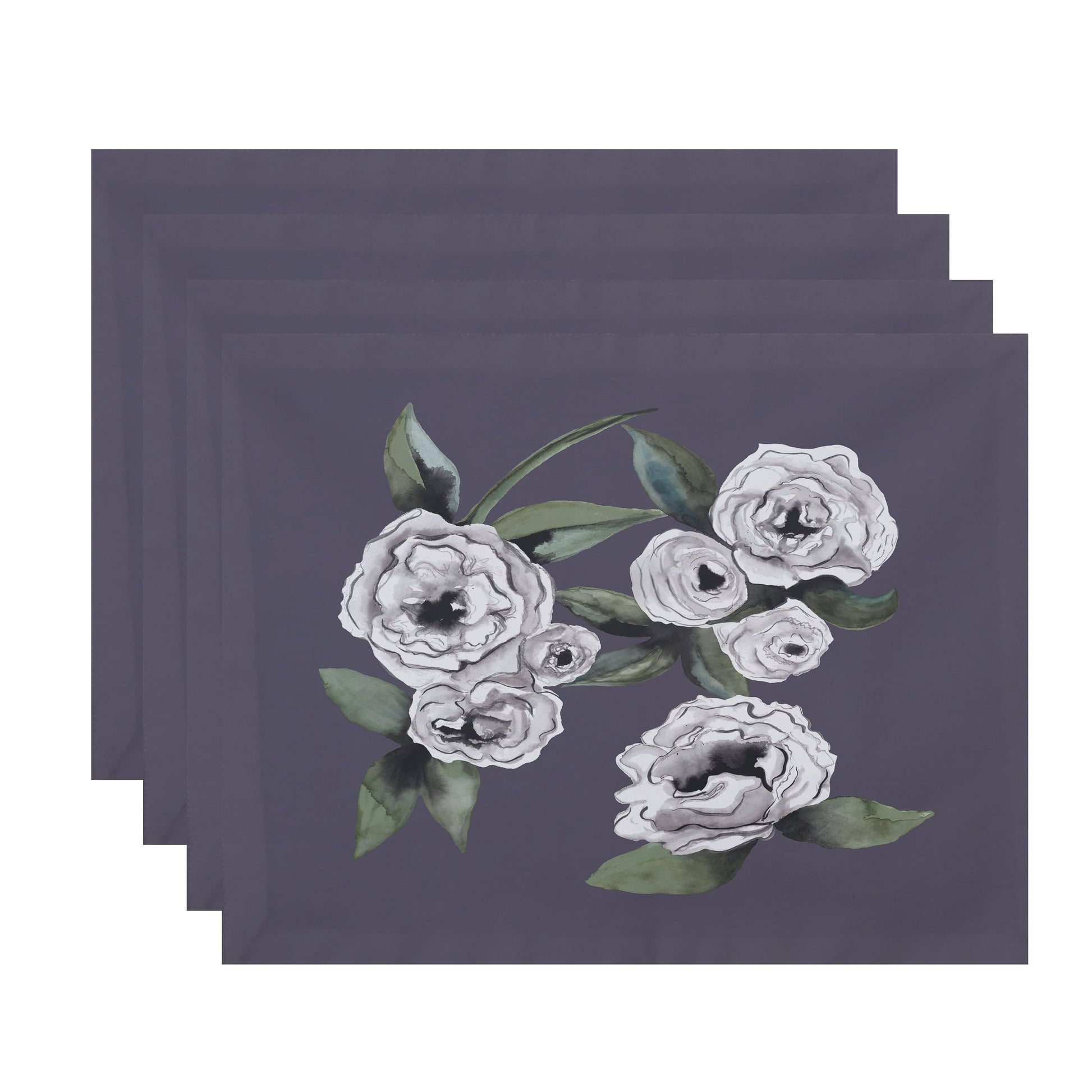 Simply Daisy Radiant Rose 18 x 14 Inch Purple Floral Print Placemat (Set of 4)