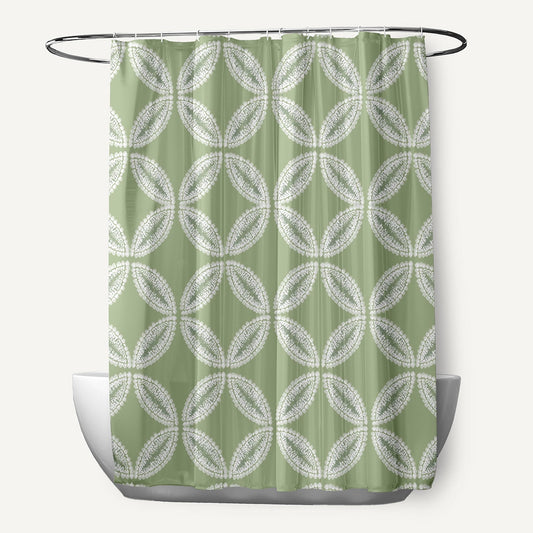 Simply Daisy Tidepool Polyester Polyester Shower Curtain, Green
