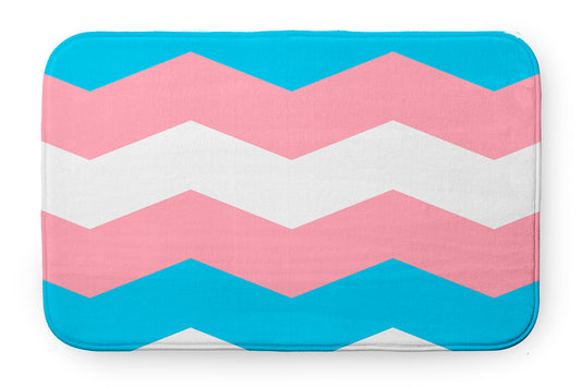 Simply Daisy Transgender Chevron Flag Plush Microfiber Foam BathMat