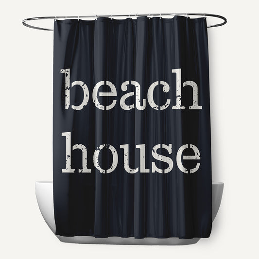 Simply Daisy beach House Shark Blue 70" w x 73" h Shower Curtain
