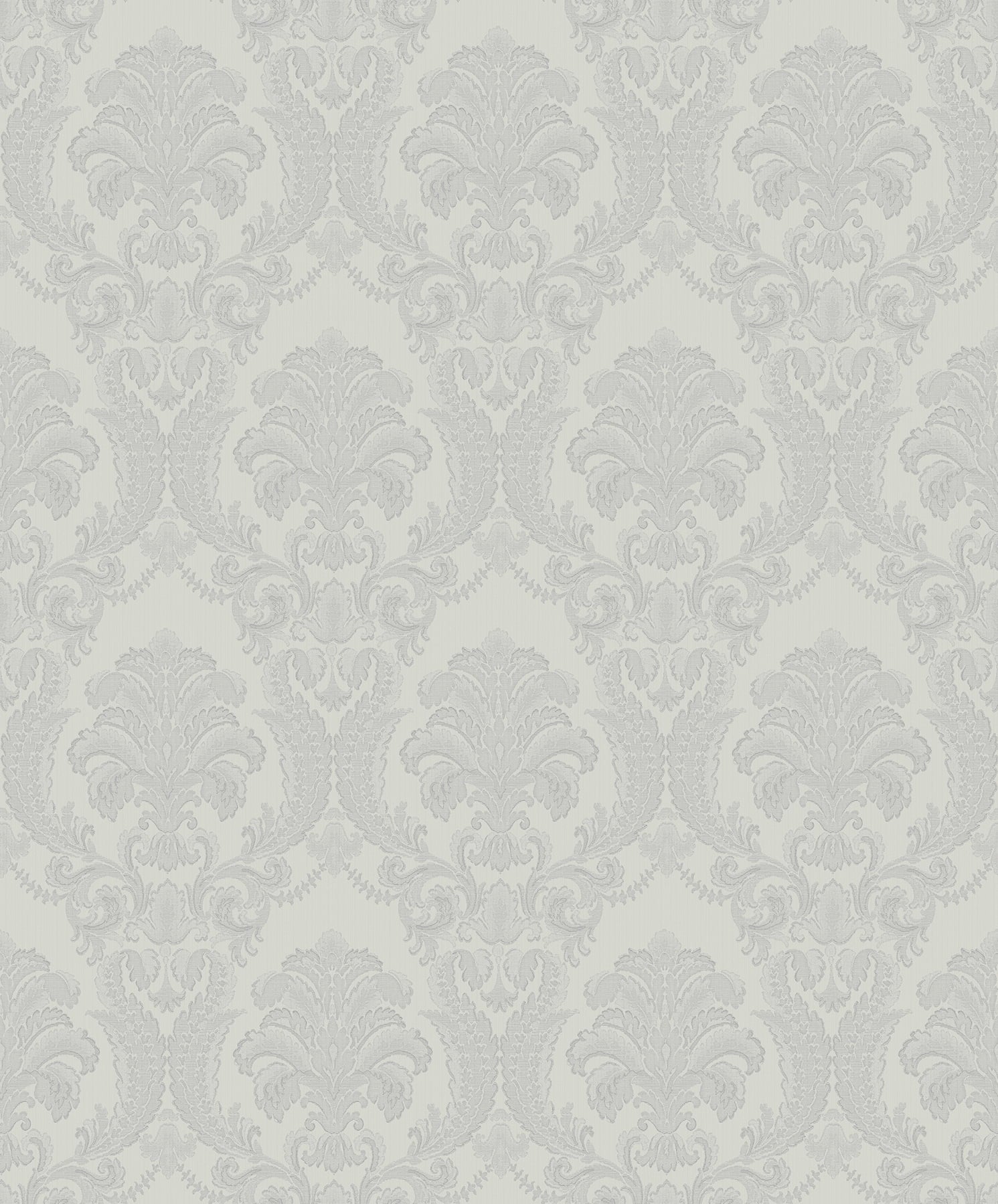 Sirpi Wallcoverings Renatta Silver Damask Wallpaper