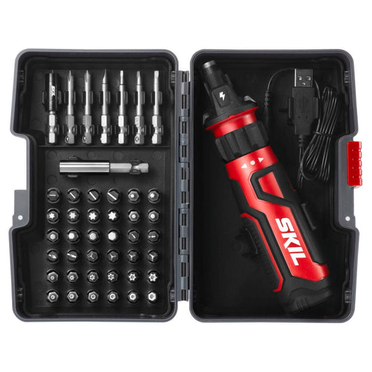 Skil Rechargeable 4V Screwdriver With Circuit Sensor And 45 Pc Bit Kit