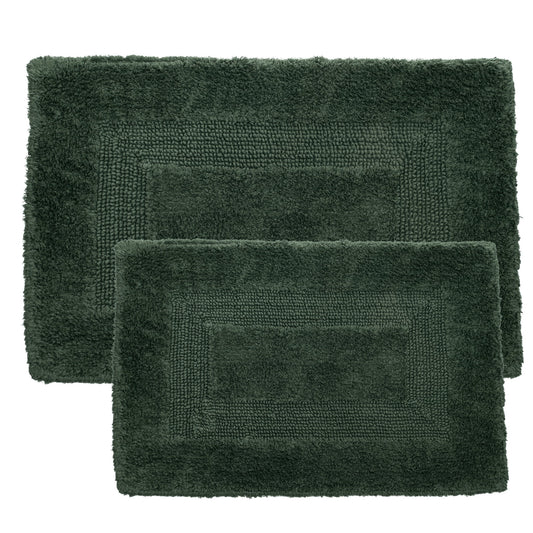SH Juego de Alfombras Reversible de 2 Piezas 100% AlgodÃ³n - Verde