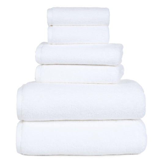 Somerset Home 6 Piece Cotton Bath Towel Set, White