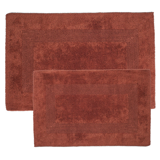 Somerset Home 2-Piece Bathroom Rugs Set - Machine Washable Cotton Bathroom Mat Set for Washroom, Kitchen, or Laundry Room (Green)