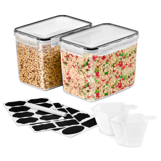 Sorbus 2 Pack (121oz/15cups) Airtight Food Storage Containers - Four-Way Snap Lids Keeps Food Fresh - Store Cereal, Pasta, Flour and more