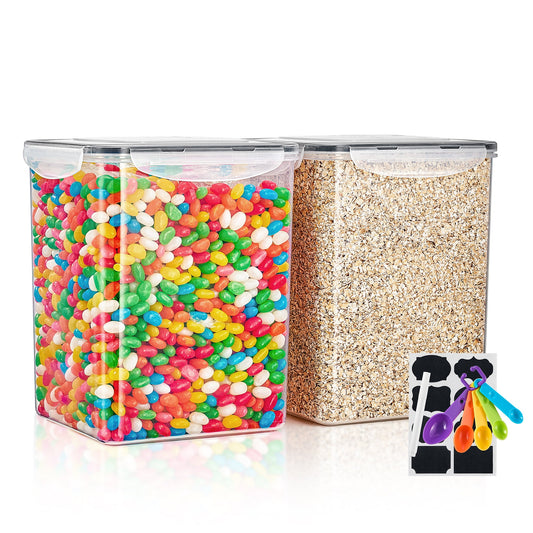 Sorbus 2-Pack Airtight Food Storage Containers with Lids, Labels & Marker, BPA-Free, 5L Each