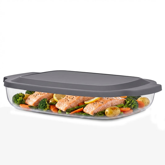 Sorbus 3.5L Borosilicate Glass Baking Dish with Lid, Deep Rectangular Bakeware Pan