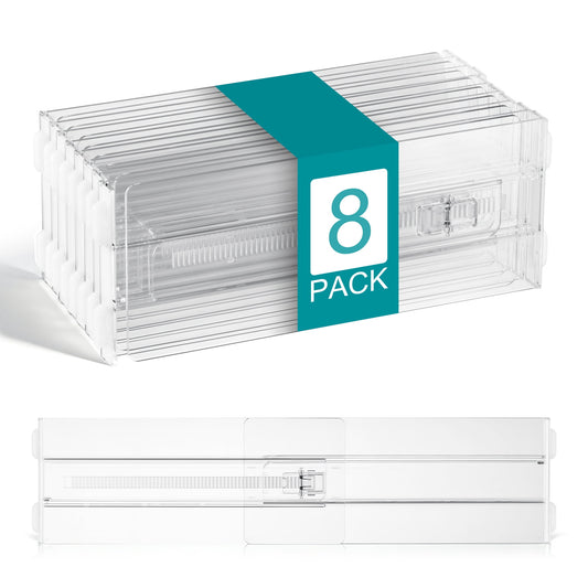 Sorbus 8-Pack Adjustable Clear Drawer Dividers, Expandable Acrylic Organizer for 10.5â€“16.9 in Drawers