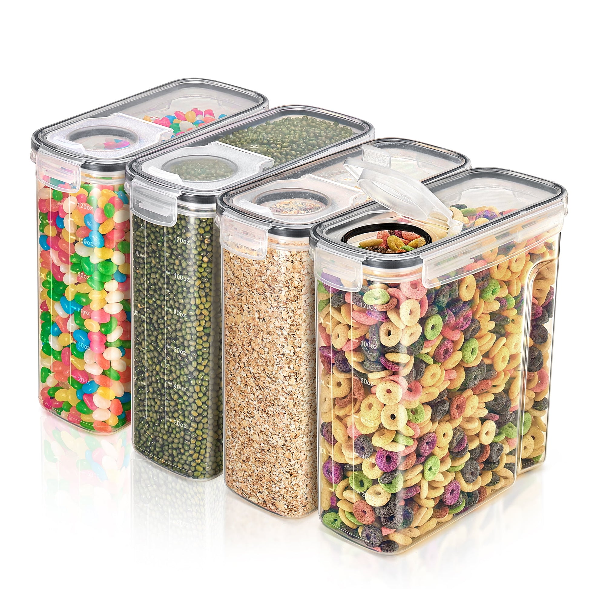Sorbus Clear Plastic Cereal Dispenser, 17 Cups, Airtight Lid Food Storage Containers with Pour Spout