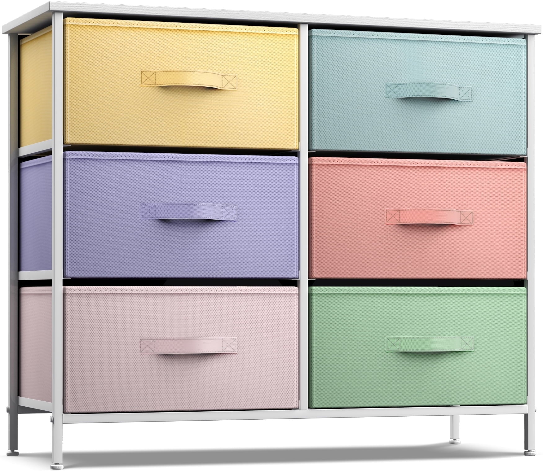 Sorbus Dresser with 6 Drawers - Furniture Storage Chest Tower Unit for Bedroom, Hallway, Closet, Office Organization - Steel Frame, Wood Top, Easy Pull Fabric Bins&nbsp;