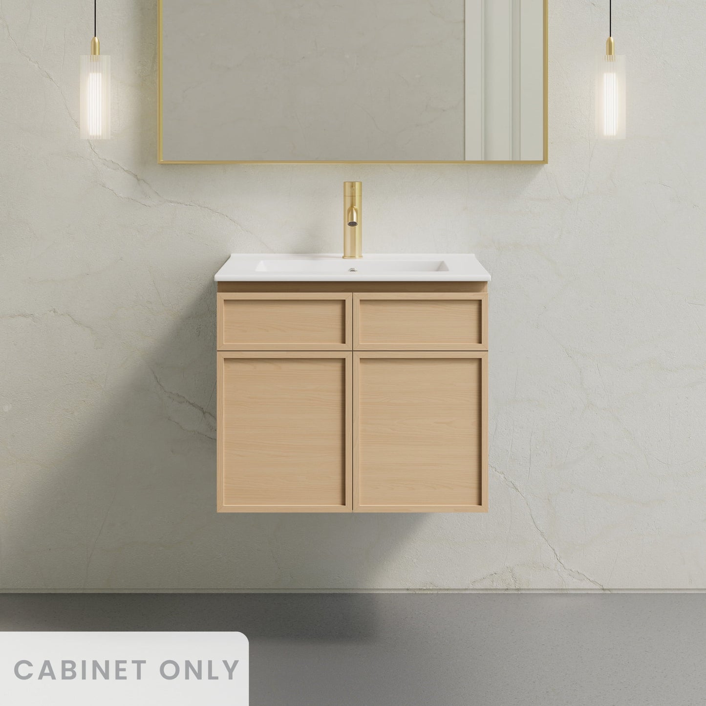 St. Tropez 24" Wall-Mounted Bathroom Vanity Cabinet without Top in Natural Oak