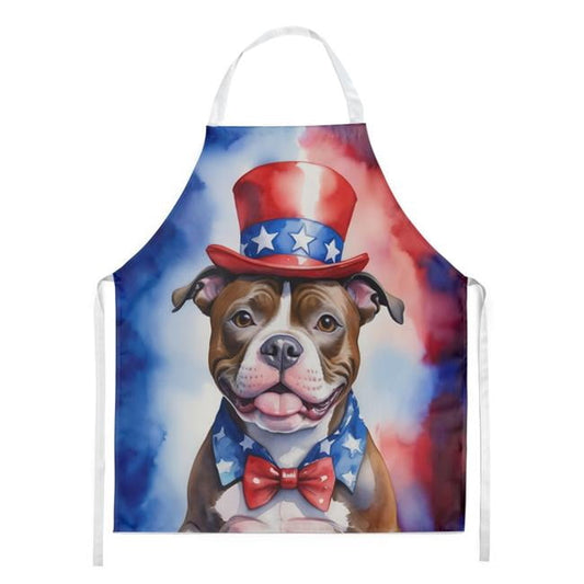 Staffordshire Bull Terrier Patriotic American Apron 27 in x 30 in