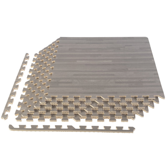 Stalwart 24" x 24" Gray EVA Foam Interlocking Floor Mats 24 Sq Ft Coverage Area 6 Piece