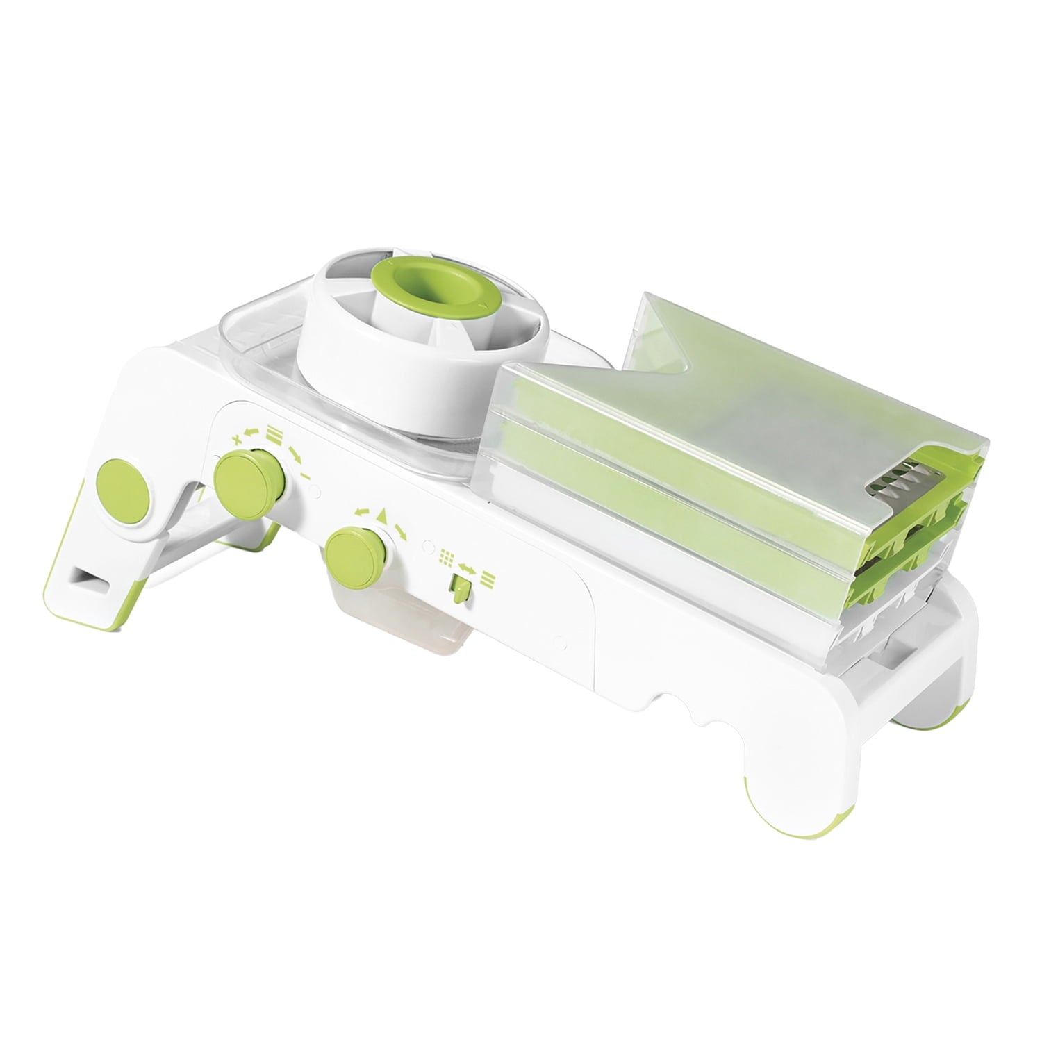 Starfrit Cubing Pro 092917-001-0000 4-Blade Stainless Steel Manual Mandoline Slicer with Storage Box