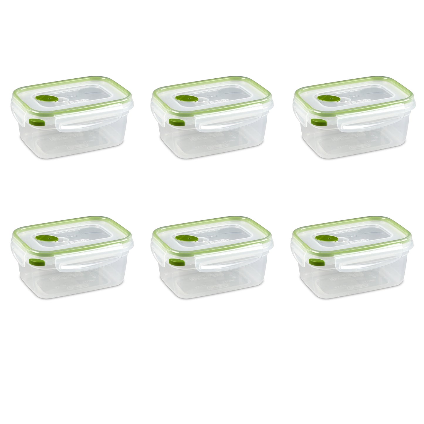 Sterilite Ultraâ€¢Sealâ„¢ 4.5 Cup Rectangle, Latching Food Storage Container, Airtight Watertight Seal, Green, 6 Count