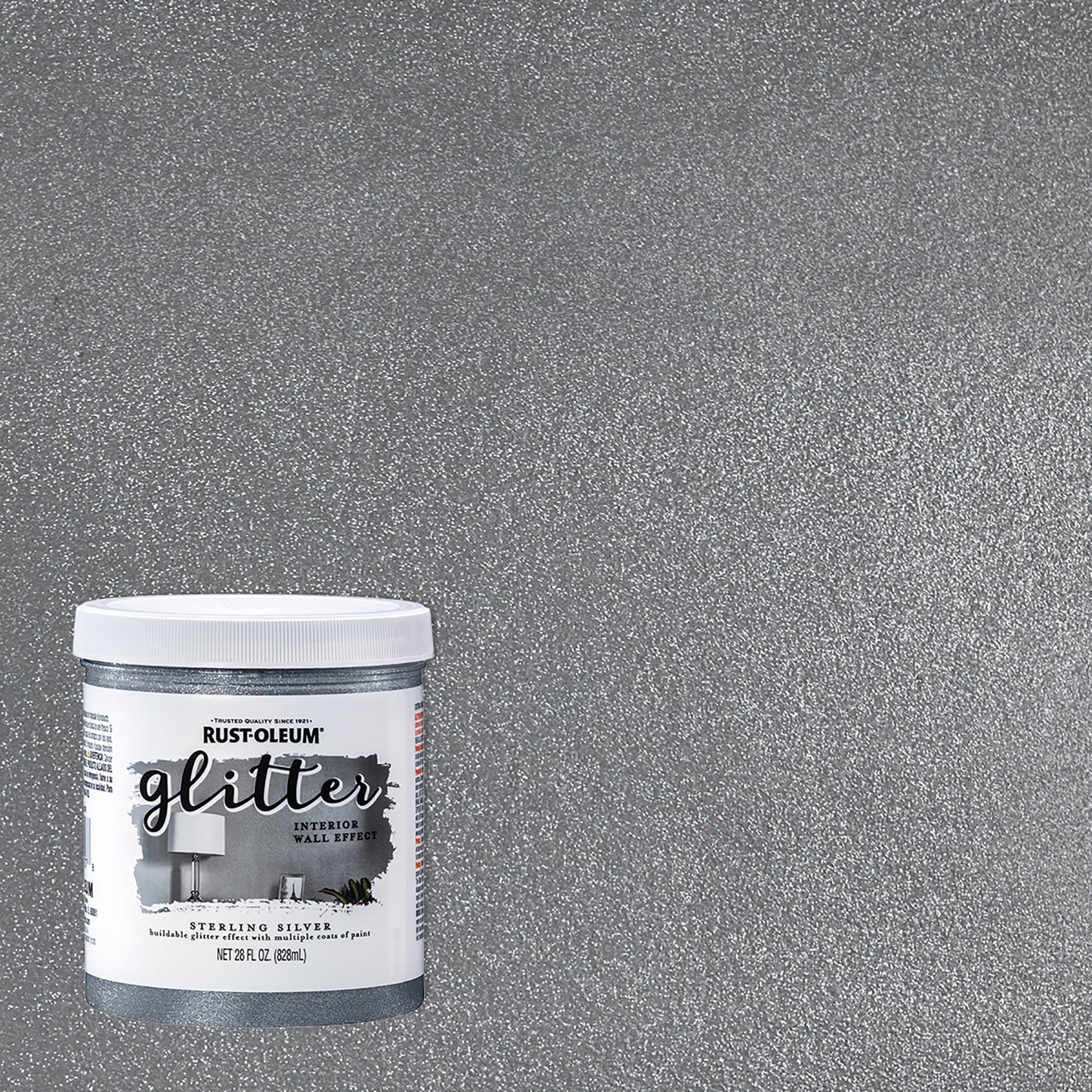 2 Pack, Sterling Silver, Rust-Oleum Specialty Glitter Interior Wall Paint, Quart