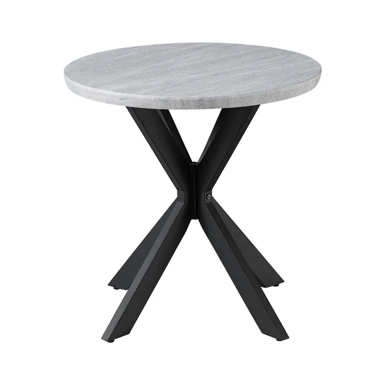Steve Silver Keyla Contemporary 23" Round Faux Marble End Table, Gray