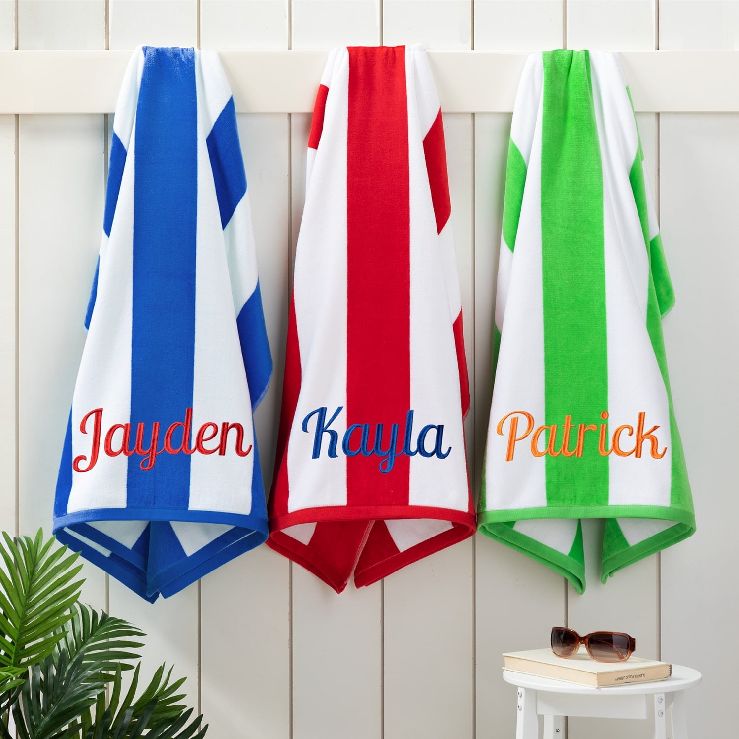 Striped Terry Velour Beach Towel