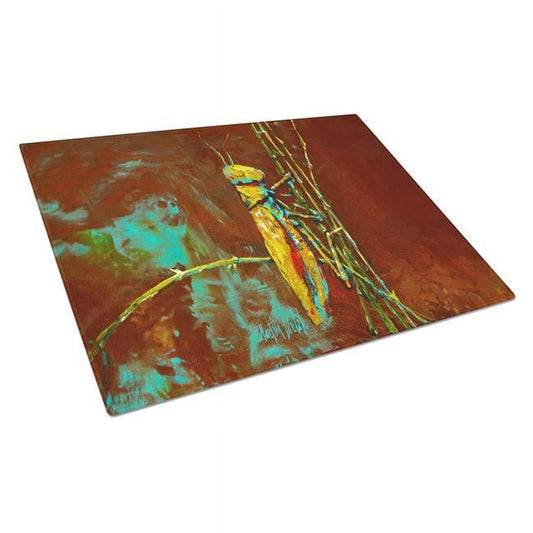Stuck on Boo Grasshopper Glass Cutting Board 12 in x 15 in