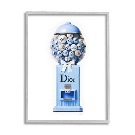 Stupell Industries Glam Candy Dispenser Beauty & Fashion Painting Gray Framed Art Print Wall Art, 24 x 30