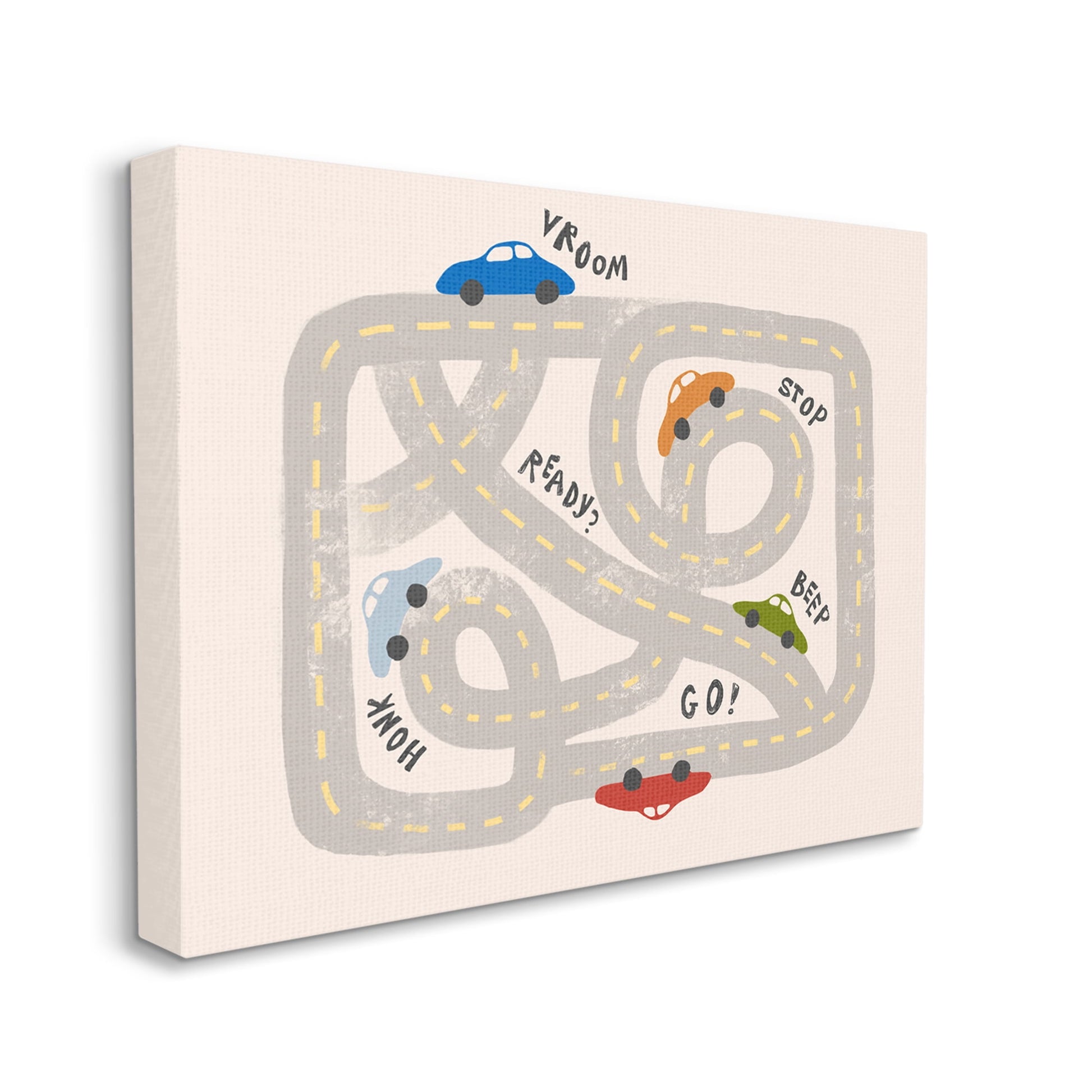 Stupell Industries Kid's Cartoon Car Road Map Fun Playful Streets, 30 x 40, Designed by Daphne Polselli