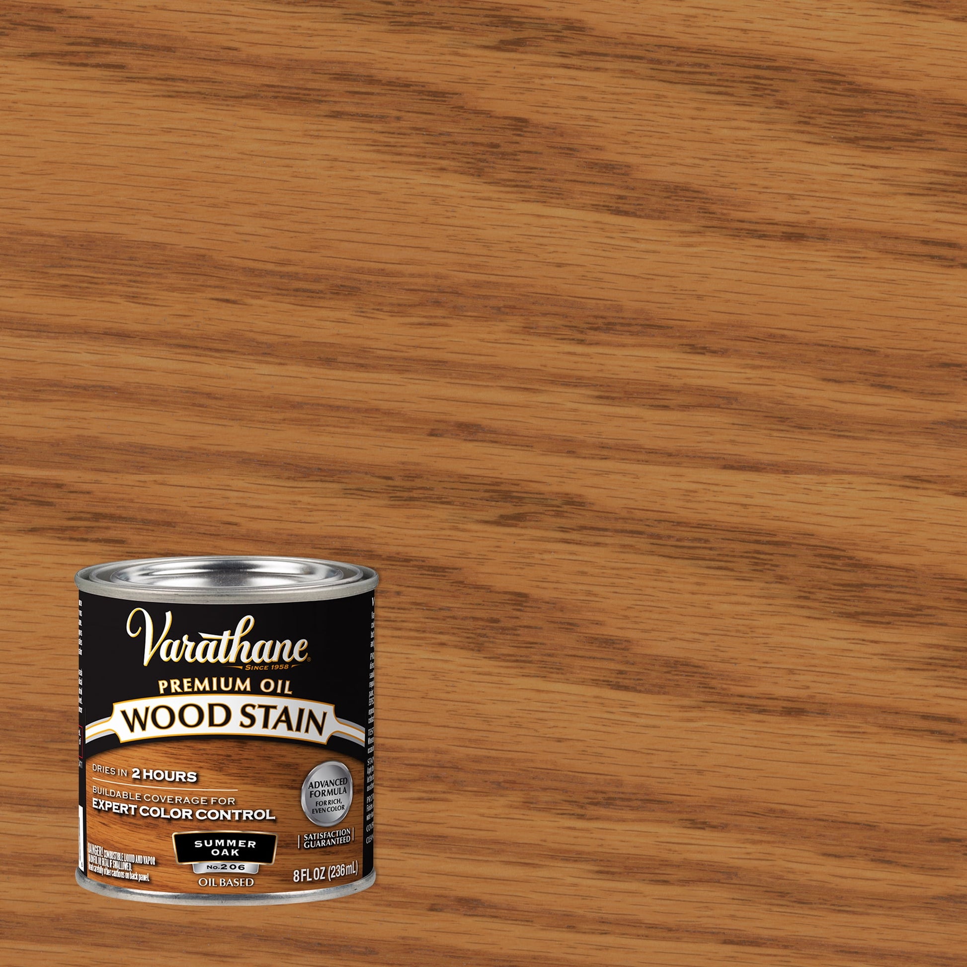 4 Pack, Summer Oak, Varathane Premium Oil-Based Interior Wood Stain-211756, Half Pint