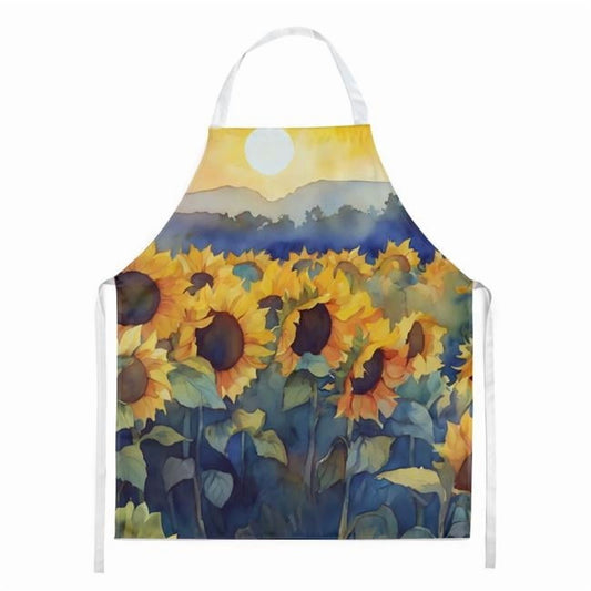 Sunflowers in Watercolor Apron 27 in x 30 in