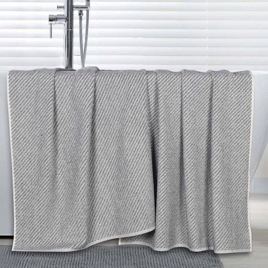 Superior Amelia Viscose Cotton Blend Medium Weight Bath Sheets, Set of 2, Denim Blue
