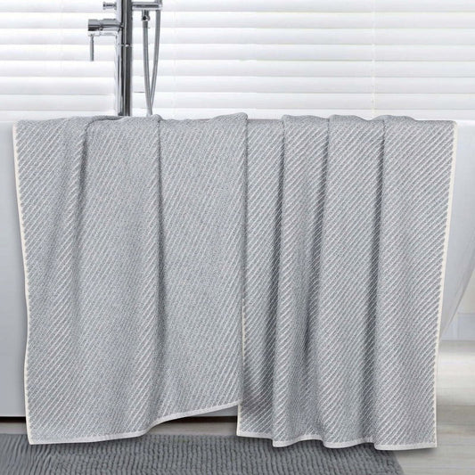 Superior Amelia Viscose Cotton Blend Medium Weight Bath Sheets, Set of 2, Platinum