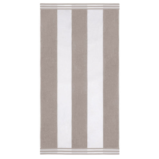Superior Cabana Striped 1-Piece Oversized Cotton Beach Towel, Light Grey