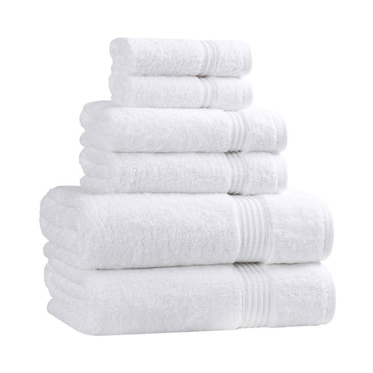 Superior Egyptian Cotton Absorbent 6-Piece White Towel Set
