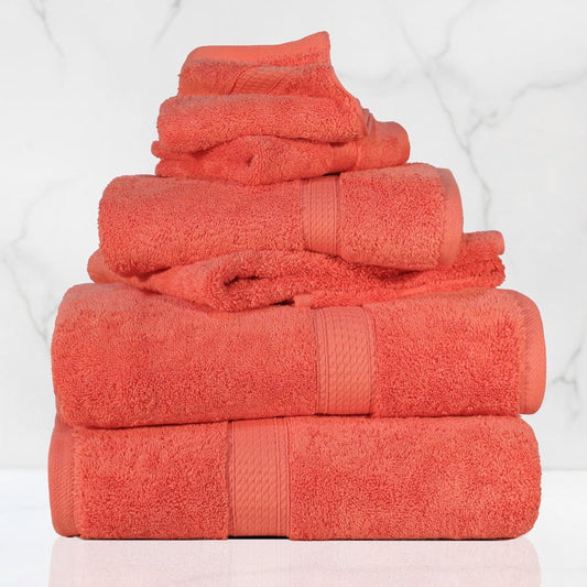 Superior 800 GSM Egyptian Cotton 6-Piece Towel Set, Soft Ultra Absorbent Towels, Tea Rose