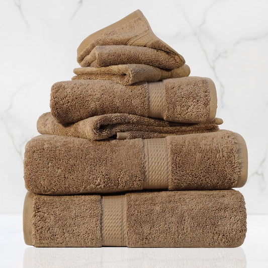 Superior 800 GSM Egyptian Cotton 6-Piece Face Towel Set, Soft Ultra Absorbent Towels, Charcoal