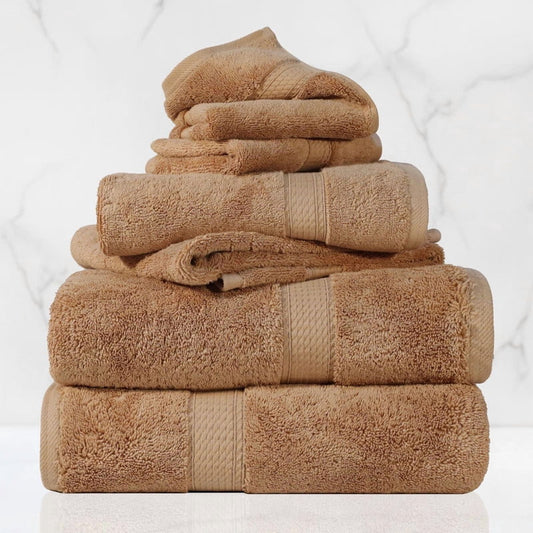 Superior 800 GSM Egyptian Cotton 6-Piece Face Towel Set, Soft Ultra Absorbent Towels, Muted Mauve