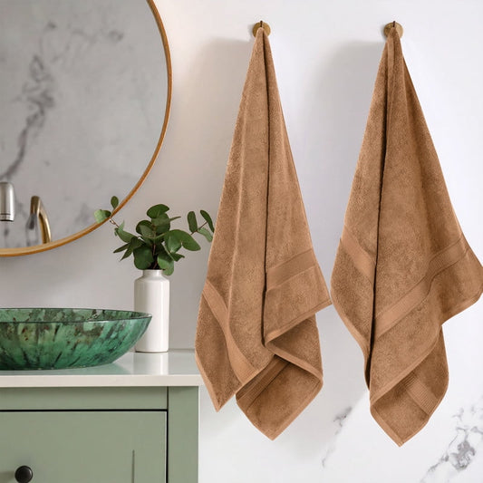 Superior 800 GSM Egyptian Cotton Heavyweight Bath Towel Set of 2, Rust