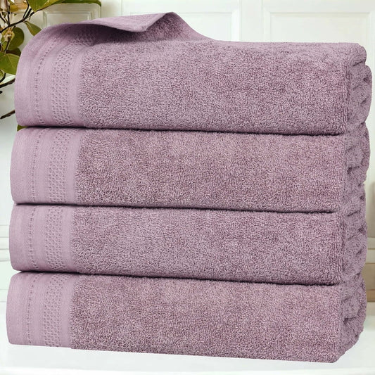 Superior Honeycomb Cotton Medium Weight Bath Towels, Set of 4, Sea Fog