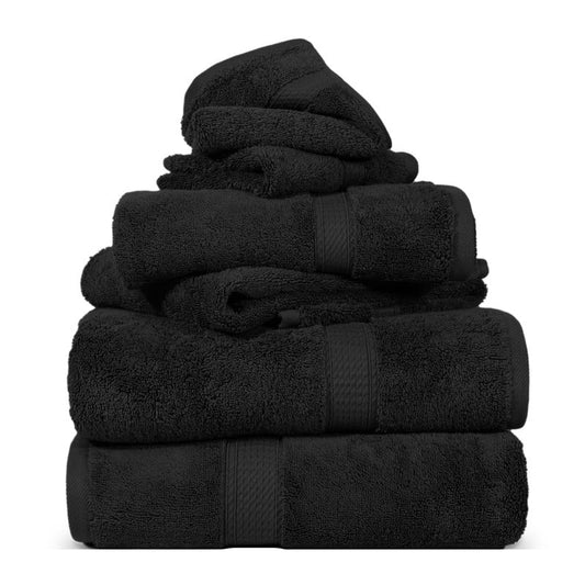 Superior Hymnia Egyptian Cotton 6-Piece Towel Set, Black