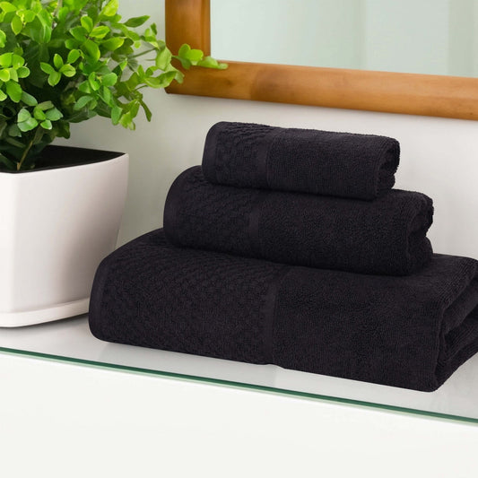 Superior Lodie Cotton Solid 3 Piece Towel Set, Stone