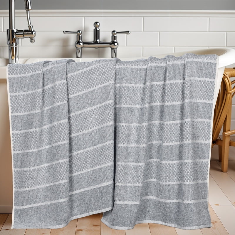 Superior Naples Viscose Cotton Blend Medium Weight Hand Towels, Set of 6, Charcoal