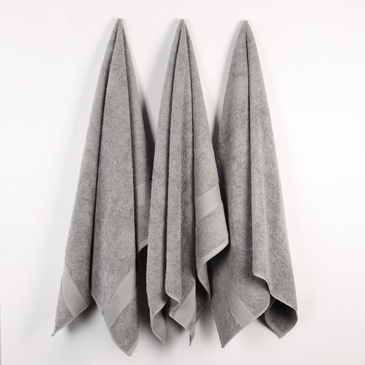 Superior Oregon Organic Cotton Medium Weight Bath Towels, 2-Piece Set, Silver