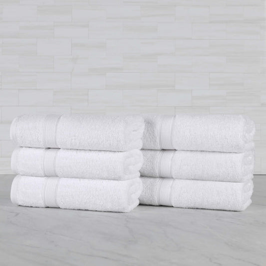 Superior Oregon Organic Cotton 6 Piece Hand Towel Set, Soft Medium Weight Towels, White