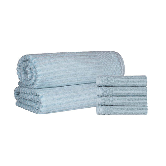 Superior Ribbed Cotton 6-Piece Charcoal Bath Sheet/ Hand Towel Set