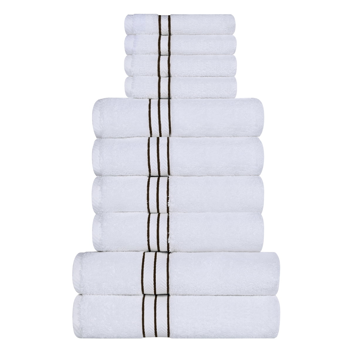 Superior Turkish Cotton Ultra-Plush 10-Piece Chocolate Towel Set