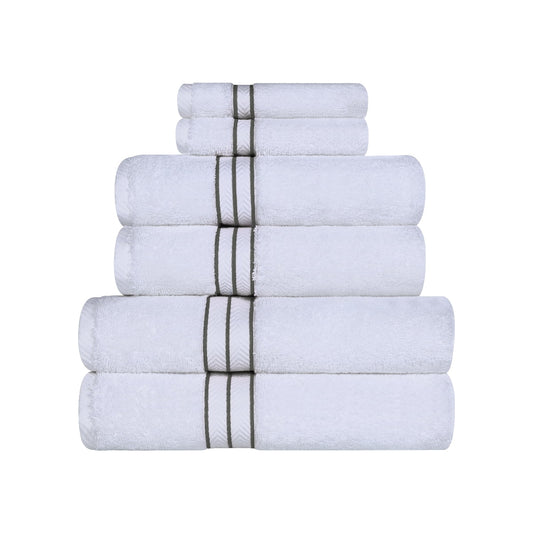 Superior Turkish Cotton Ultra-Plush 6-Piece Charcoal Towel Set